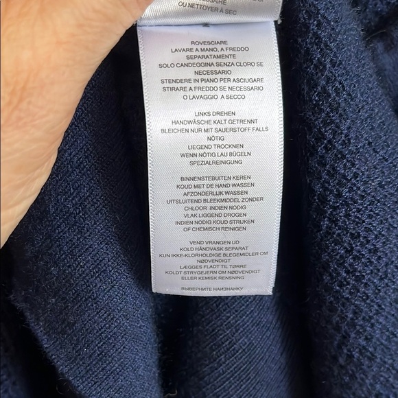 MICHAEL KORS Navy Blue Long Lightweight Cashmere Hooded Sweater, Size XXS - Picture 10 of 10